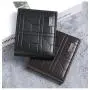 New men's wallet fashion plaid horizontal soft leather men's short wallet large capacity multi-card purse