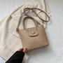 Solid Color Style Bucket Bag Women's New Texture Women's Handbag Korean Version of Casual Fashion Shoulder Crossbody Bag