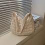 Large Capacity Crossbody Handbag Custom Leather Bag Shoulder Bag With Solid Pattern Polyester Lining Embroidery Decor