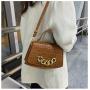 Simple Pu Portable Small Bag Women's New Fashion Single Shoulder Bag Chain Western Stone Grain Cross-body Bag