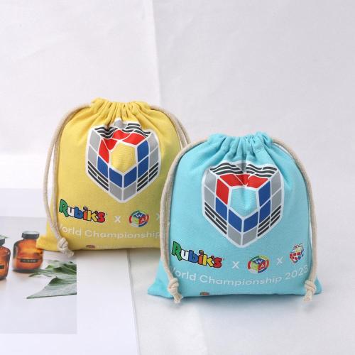 Custom Hot Stamping Canvas Drawstring Toy Tarot Card Bag High Quality Cotton Gift Packaging Dust Pouch