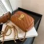 Lock Embroidered Leather Crossbody Bags For Women Soft Leather Bolsos-Para-Mujeres- Chains Bolsas Para Mujer