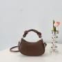 Popular and fashionable versatile solid color knotted handbag, new style of Korean version bag for women in autumn and winter