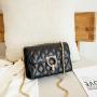 Fashionable Shoulder Rhombus Diamond-Type Lattice Bag For Women Buttons Carry The Bag