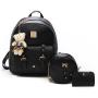 Multi-function Multi-piece Suit Backpack Ladies Bag Pu Leather School Bag 3 In 1 Set Customs Travel Bag