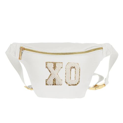 Low MOQ Stock Custom Logo Printed Sport Crossbody Sling Metallic Multi-functional Cangurera Polyester Bright Fanny Packs