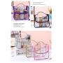HR030 Female Transparent Makeup Bag PVC Large Portable Cosmetic Container Box Colorful Makeup Clear Cosmetics Travel Wash Bag