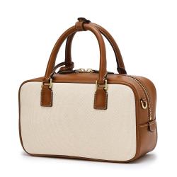 Factory wholesale  PU Leather Frame Crossbody Bag Retro Fashion Canvas Women Handbag