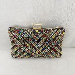 New Arrival Bridal Wedding Elegant Wholesale Fancy Colorful Rhinestones Clutch Bag Pearl Handbag Rhinestones Bags pochette femme