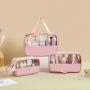Gelory PVC cosmetic bag translucent waterproof wash bag simple PU portable bath bag large capacity