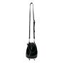 Faux suede Joining PU Bucket bag 2023 autumn casual Drawstring Ruffles cylinder Small crossbody bag for women