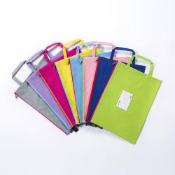 Gelory Hand Carry Zipper Documents Bags A4 Waterproof Custom Logo Zipper Oxford Cloth Single Double Layer File Bag