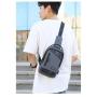 Trendy Branded Boys Black Waterproof Multifunctional Mobile Phone Usb Sling Shoulder Cross Body Chest Messenger Bags For Man