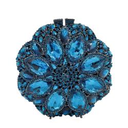 sac tendance 2024 Factory Wholesale Luxury Crystal Clutch Bags Purse Metal Chains Round Rhinestone Evening Bags For Woman