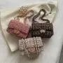 New Product tweed women's bags fashion 2024 popular Korean style hobo chain shoulder crossbody bag for women messenger bags