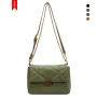 Luxury Leather Handbags Embroidered Plaid Shoulder Bag Custom Logo Crossbody For Women