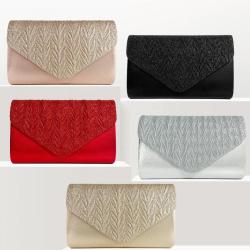 evening bag 2024 New fashion pleated shoulder bag Casual simple dinner party crossbody bag Gold Satin for women wedding party