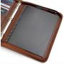 Custom leather portfolio folder notebook leather cover travel A4 document holder with ring binder