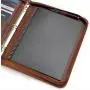 Custom leather portfolio folder notebook leather cover travel A4 document holder with ring binder