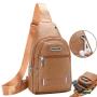 Custom Logo PU Chest Bag Men'S Mobile Phone Wallet Travel Outdoor Hiking Crossbody Bag
