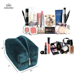 Toweling Travel Case Cosmetic Makeup Portable Pouch Carry Bag Toweling Soft Fabric Lady Toiletry Pouches Cosmetic Bags