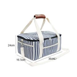 Stripe Beach Cooler Bag with Handle Straps Traveling Thermal Bag Insulated Picnic Beach Cooler Shoulder Bag