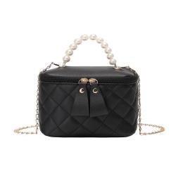 2024 Women's Fashion Pearl Bag Embroidered Mini Bucket Handbag Portable Lady's Small Bag with Cross Border Shipping