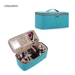 Traveling Makeup Bag Case Cosmetic Jewelry Case Mirror Portable Travel Nylon Travel Makeup Cosmetic Bag Customized Logo Fashion