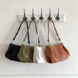 2024 Wholesale High Quality Soft PU Leather Shoulder Bag Olive Green Fashion Crossbody Bag Customized LOGO Handbag For Women