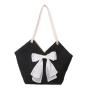 Korean Style 2024 Newest Women Bags Bowknot Ladies Tote Bags Large Capacity Canvas Shoulder Bags For Girls  Cutey