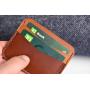 100% full grain vegetable tanned leather card holder wallet slim card holder