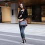 Fashion Bag for Ladies Girls Sling Bag for High Quality jeans Women Handbag Fashionable shoulder Bag with Pockets Square 27 cm