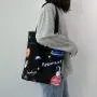 Custom Logo Thick Cotton Canvas Chic School Women Lady Handbag Eco Friendly Shopping Cotton Tote Bag Shopping Bags