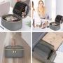 Cosmetic Mini Jars Inside Compact Case Drawstring Make Up Bag Faux Leather Makeup Bag Vegan Leather Makeup Bag With Window