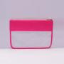 Keymay Low MOQ Custom Personalized Makeup Bag Chenille Patches Birthday Bridesmaids Gift Transparent Pvc Clear Cosmetic Bag