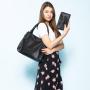 REALER 2023 designer luxury PU black womens shoulder bags large capacity women tote handbags.