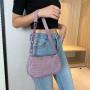 Pattern Chain Underarm Bag Women Shoulder Bag Purse Underarm Bag Handbags Classical Clutch Side Stone New PU OEM Single Square