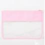 Custom Logo Cosmetic Bag Flat Transparent Patch Letters Makeup Clear Pouch With Zipper Nylon Zipper Pouch