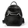 Custom Morral Para Mujer Fashion Ladies Black Leather Backpacks Bag For Women Korean Style Cowhide Genuine Leather Backpack