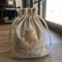 Custom High Quality Jute Drawstring Gift Dust Bag Gold Printing Jute Packaging Bag