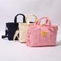 Keymay Custom Large Size Portable Corduroy Organizer  Pink Shopping Bag Beach Tote Bag Women Hand Bags