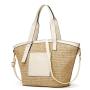 Custom Trendy Women Summer Beach Straw Bucket Bag Fashion hand Large Capacity Holiday Vacation Woven Travel Beach Tote Bags