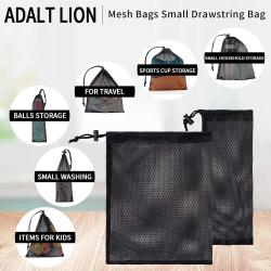 Gelory Custom Drawstring Mesh Gift Bags Travel Sports Small Black Mesh Bags With Cord Lock Closure
