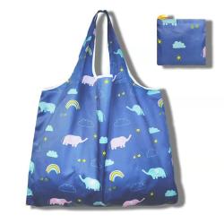 ZWY245 Foldable Large Women Shopping Bag Polyester Lightweight Practical Daily Organizer Bag Wholesale Fashion Supermarket Pouch
