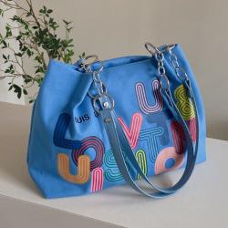 Letter Printing Fashion Women Bags Large Capacity Canvas Tote Bag Pure Color Ladies Handbags Women Bag JY220815