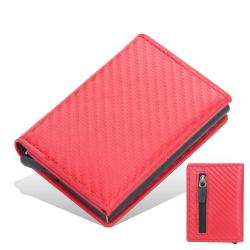 OEP004 Custom Short Card Holder Rfid Blocking Carbon Fiber Card Holder Pop Up Wallet Credit Card Holder for Men and Women