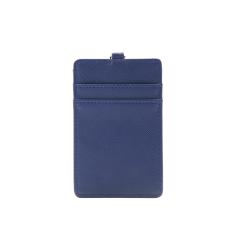 Wholesale staff id name badge card holder lanyard available saffiano pattern pu id working card holder