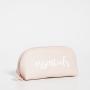 Custom Travel Makeup Bag for Women Portable Organizer Waterproof Purse with Gold Zipper Pink PU Leather Cosmetics Bag