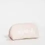 Custom Travel Makeup Bag for Women Portable Organizer Waterproof Purse with Gold Zipper Pink PU Leather Cosmetics Bag