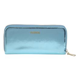 HR547 Women's Wallet With Long Zipper PU Leather New Painted Contrast Long Leisure Handheld Money Clip Wallet Envelope Purse